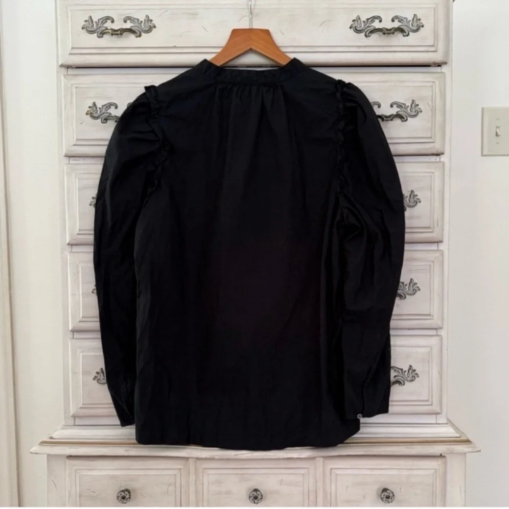 J. Crew Black Victorian Cotton Top
